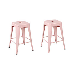 Beliani Lot de 2 tabourets de bar CABRILLO Métal Rose