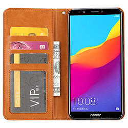 Avis Wewoo Housse Coque Étui en cuir flip horizontal de texture de peau de pétrissage pour Huawei Y7 Prime 2018 / Honor 7C / Enjoy 8avec cadre photo et support et fentes cartes et portefeuille noir