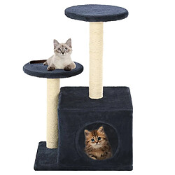 vidaXL Arbre à chat avec griffoirs en sisal 60cm Bleu foncé