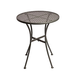 Table Bistro Ronde Grise en Acier Ajouré 600 mm - Bolero