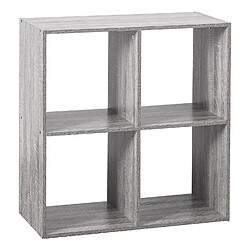 Atmosphera, Createur D'Interieur Etagère 4 Cases Mix - P. 32 cm x H. 67,5 cm - Gris