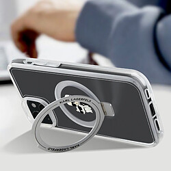 Karl Lagerfeld Coque MagSafe pour iPhone 15 Plus Silicone Gel Coins Renforcés Transparent pas cher