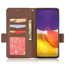 Etui en PU texture litchi, antichoc avec support marron pour votre Samsung Galaxy A82 5G/Quantum 2