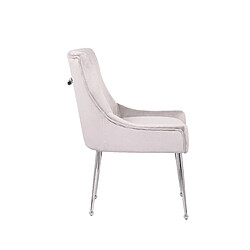 Acheter Vivenla Lot de 2 Chaises de salle à manger design revêtement en velours gris clair avec poignet à l'arrière et piètement en acier argenté collection JERSEY