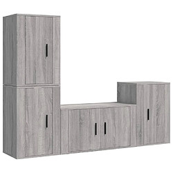 Maison Chic Ensemble de meubles TV 4 pcs pour salon - Sonoma gris Bois d'ingénierie -MN74549