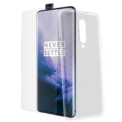 Avizar Coque OnePlus 7 Pro Silicone Souple et Film Ecran Verre Trempé 9H Transparent