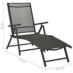 vidaXL Salon de jardin 3 pcs textilène et aluminium noir pas cher