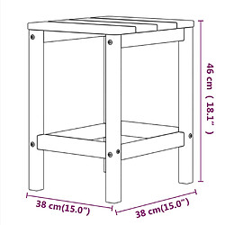 vidaXL Table de jardin Adirondack Anthracite 38x38x46 cm PEHD pas cher