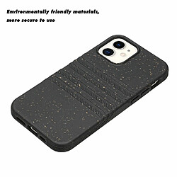 Coque en TPU + paille de blé entièrement biodégradable pour votre iPhone 11 6.1 pouces - noir