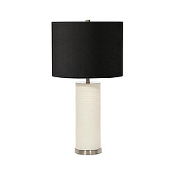 Elstead Lighting Lampe de table avec abat-jour rond, blanc avec abat-jour noir