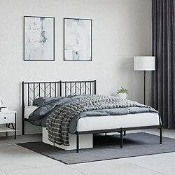 Maison Chic Cadre/structure de lit métal et tête de lit pour adulte - Lit Moderne Chambre noir 135x190 cm -MN87523