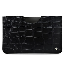 Pochette cuir Samsung Galaxy Tab S6 Lite - Pochette - Crocodile nero ( Noir / Black) - NOREVE