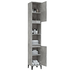 Avis Maison Chic Armoire de salle de bain,Meuble de rangement,Meuble haut gris béton 30x30x190 cm -GKD335457