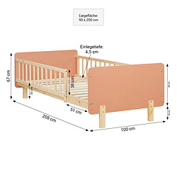 Avis Homestyle4U Lit à barreaux rouge 90x200 Sommier