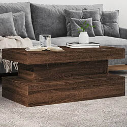 ComfortXL Table Basse Avec Lumières LED Chêne Marron 90x50x40 Cm