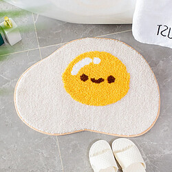 Universal Tapis de bain jaune d'œuf amusant, ingestion d'eau, tapis non coulissant, tapis de porte, porte d'entrée, cuisine, lit, couloir.(blanche)