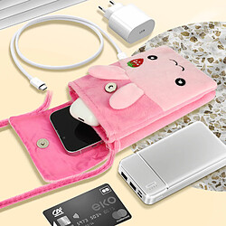 Acheter Avizar Pochette Bandoulière pour Smartphone en Tissu Design Lapin Dormant Rose