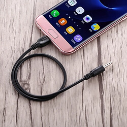 Acheter Wewoo Câble noir AUX audio mâle vers micro USB Jack 3,5 mm, longueur: environ 40 cm