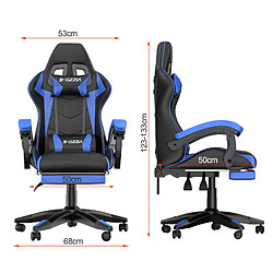 Acheter RATTANTREE Chaise de Gaming avec Repose-Pied, Chaise Gaming Racing, Dossier Inclinable à 155, Avec support lombaire, Fauteuil gamer Ergonomique, Siege Gaming avec Appui-tête, Noir Bleu