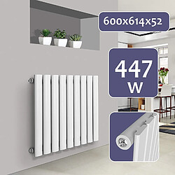 Helloshop26 Radiateur chauffage centrale pour salle de bain salon cuisine couloir chambre à coucher panneau simple 60 x 61,4 cm blanc 01_0000226