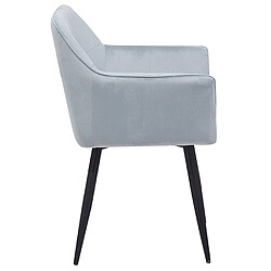 Beliani Chaise de salle à manger JASMIN Set de 2 Velours Gris clair pas cher