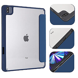 Universal YH-adapté pour 18/20/21 iPad Pro12.9 Hybrid Slim Case, avec coque arrière transparente, étui à amortissement, bleu de brume