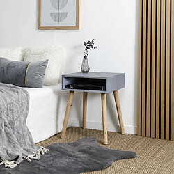 The Home Deco Factory Table de chevet en bois niche colorée gris.