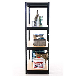 Decoshop26 Etagère galvanisée pour charges lourdes en métal 4 niveaux noir 160x60x180cm ETA10076