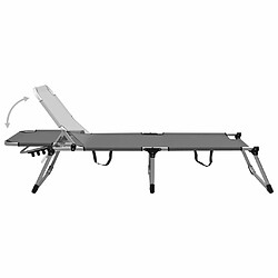 Avis Maison Chic Chaise longue pliable de jardin | Bain de soleil Relax | Transat extra haute pour seniors Gris Aluminium -GKD42663