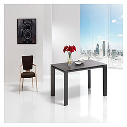 Inside 75 Table repas extensible ECO 10 couverts 160/260x90cm pieds noirs plateau céramique vulcano