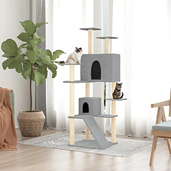 vidaXL Arbre à chat avec griffoirs en sisal Gris clair 153 cm