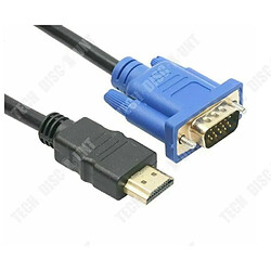 Tech Discount TD® Câble de conversion Câble HDMI vers VGA - cable audio - video - HDMI - VGA - Connectique informatique