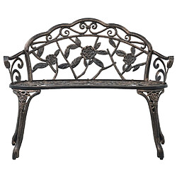 Helloshop26 Banc de jardin meuble de patio d'extérieur terrasse de bistrot 100 cm bronze aluminium coulé 02_0011138