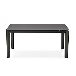 Inside 75 Table extensible 8 couverts LORD 190 cm pieds bois foncé plateau céramique pierre