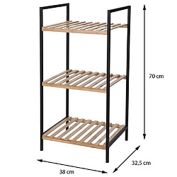 Avis Bathroom Solutions Support de rangement et 3 étagères Bambou et acier