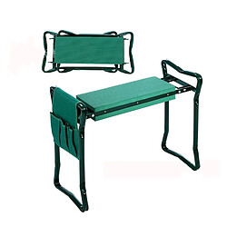 Wewoo Genouillères de jardin avec poignée Tabouret de pliant en acier inoxydable coussins