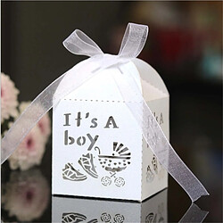 Wewoo 100 PCS Baby Shower Party Candy Box Boîte de cadeau de mariageTaille 5 x 5 x 8cm Blanc