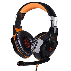 Wewoo Casque PC Orange pour ordinateur, Longueur de câble: 2.2m stéréo de jeu de basse avec micro et LED