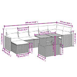 Avis Maison Chic Ensemble Tables et chaises d'extérieur 8 pcs avec coussins,Salon de jardin noir résine tressée -GKD353517