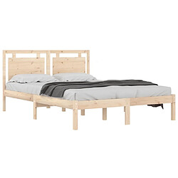 Avis Maison Chic Lit adulte - Lit simple Cadre de lit,Structure du lit Contemporain Bois massif 140x200 cm -MN58522