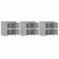 Avis vidaXL Buffets 3 pcs gris béton bois d'ingénierie