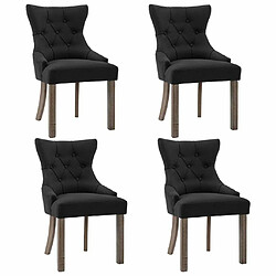 Maison Chic Lot de 4 Chaises à manger | Chaise de salle à manger cuisine noir tissu -GKD65713 