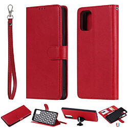 Etui en PU rabat détachable 2 en 1 avec support rouge pour votre Samsung Galaxy A71