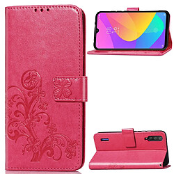 Wewoo Housse Coque Etui en cuir de protection pour téléphone portable avec boucle estampée à quatre feuilles lanière et logement carteporte-monnaie et support Xiaomi CC9 Magenta