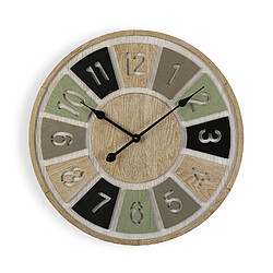 Versa Horloge Murale pour Salon Cutshin 60x4,5x60cm,Bois MDF, Gris, noir et marron