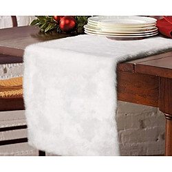 C359 Christmas Blanc Tableau en peluche Runner Famille Long Table Tapis de table Décoration Indoor Noël Décoration Tissu pour les fêtes de vacances