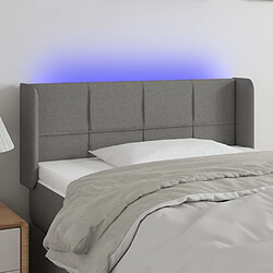 Maison Chic Tête de lit scandinave à LED,meuble de chambre Gris foncé 83x16x78/88 cm Tissu -MN76939