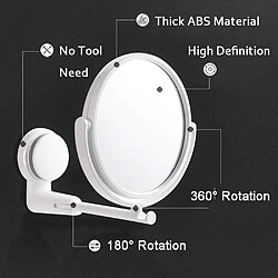 Acheter Universal Miroir de maquillage pliant, commode murale, miroir de salle de bains pivotant sans diamant, miroir de rasage à bras pliant(blanche)