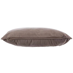 Avis Lot de 4 coussins rectangulaires 100% polyester coloris taupe - Dim : L.50 x l.30 cm -PEGANE