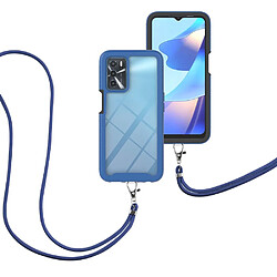 Coque en TPU anti-griffes avec lanière réglable, bleu pour votre Oppo A16/A16s/A54s